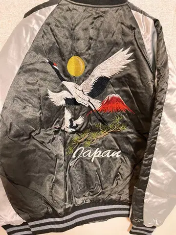 [새상품] 학과 후지산 자수 스카잔