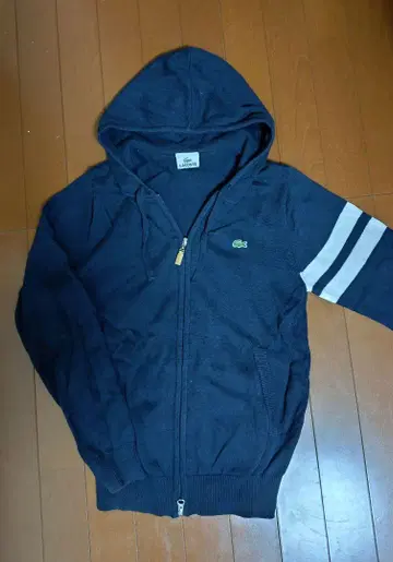LACOSTE 라코스테 니트 후드 가디건 후드티 네이비