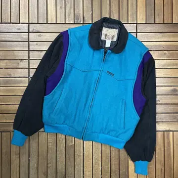 90s USA CRIPPLE CREEK 스웨이드 집업 블루종
