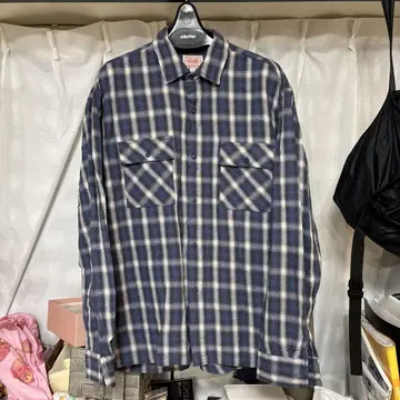 unbutton 체크 무늬 긴팔 셔츠 L
