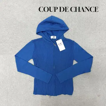 새상품 COUP DE CHANCE 니트 후드티 긴팔 블루 M 사이즈