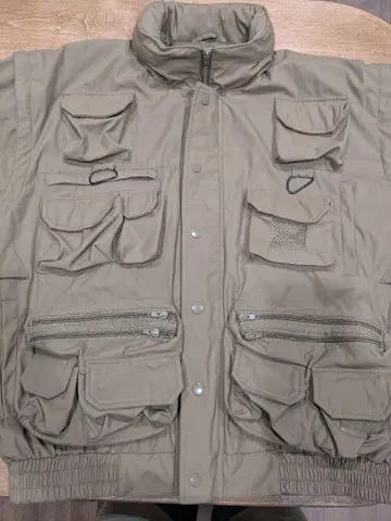 카키 나일론 낚시용 조끼 멀티 포켓