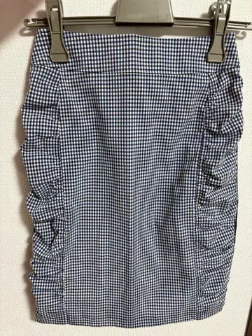 Leilian 깅엄 체크 타이트 스커트