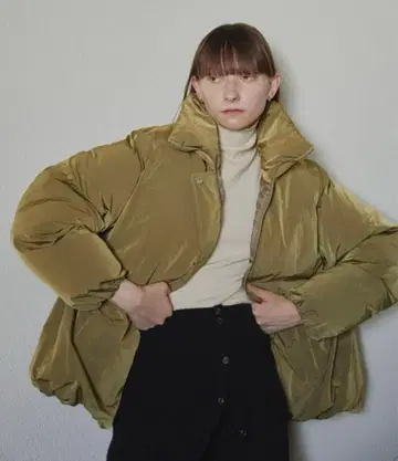 LIAN x ayano uemura 다운 자켓 올리브 그린