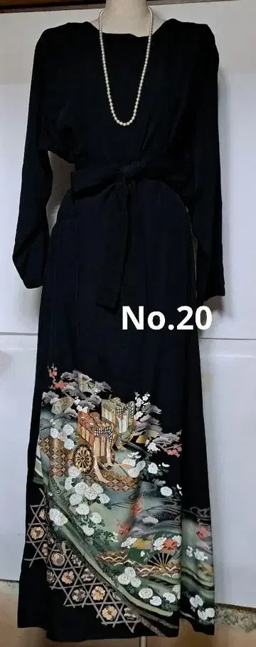 블랙 토메소데 리메이크 롱 드레스 No.20