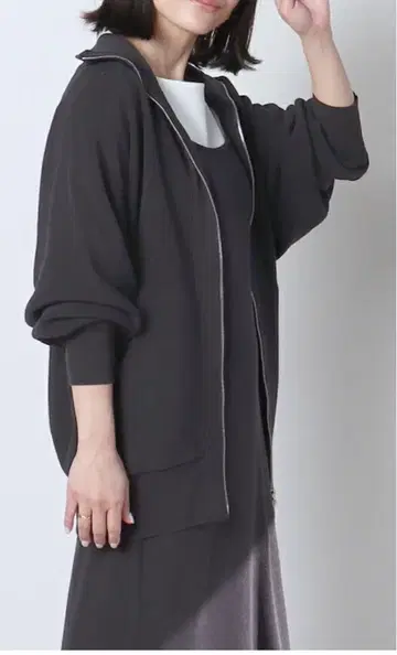 MERI 더블 지퍼 니트 블루종 미