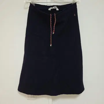 네이비 드로우 스트링 타이트 스커트