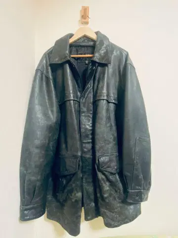 [ 천연 가죽 ] WILSONS 블랙 가죽 자켓 XL