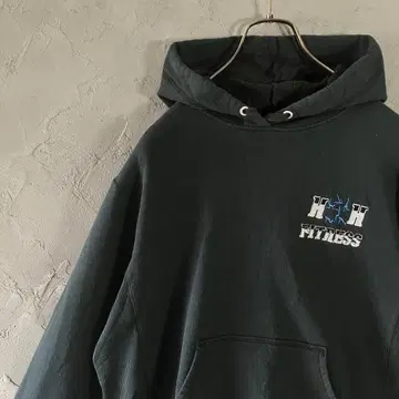 챔피온 후드티 풀오버 자수 로고 원 포인트 블랙 M IW5