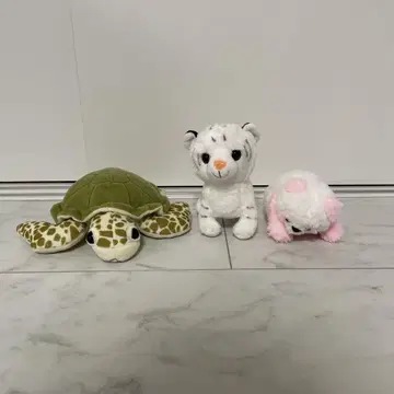 봉제 인형 세트 거북이 화이트 타이거 팬더