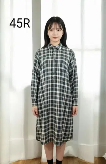 새상품급 45r 플란넬 셔츠 원피스