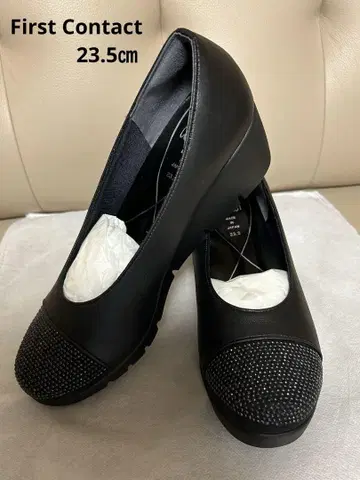 First Contact 블랙 캐주얼 펌프스 23.5cm