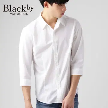 새상품급! Black by VANQUISH 스트라이프 하프 슬리브 셔츠