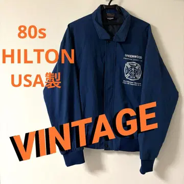 80s Hilton 해링턴 자켓 파이어 레스큐 USA제 XL