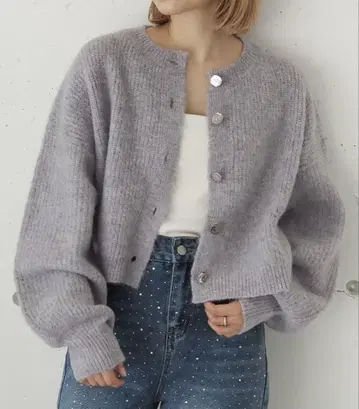 tiptop 샤기 숏 기장 가디건