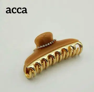 acca 헤어 클립 큐빅 베이지 골드