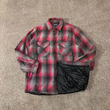 옴브레 체크 셔츠 안감 나일론 퀼팅 빨강 그레이 검정 CHEROKEE