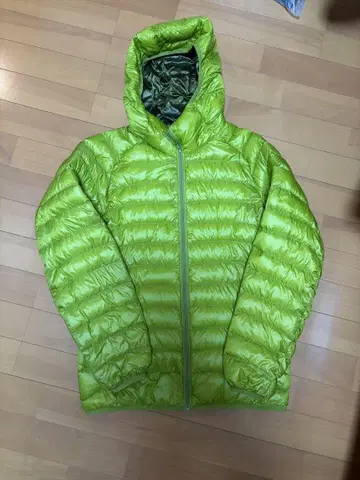 UNIQLO 후드 부착 다운 자켓 S 라임 그린