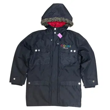 COOGI Australia 후드 부착 블랙 다운 자켓 스트릿