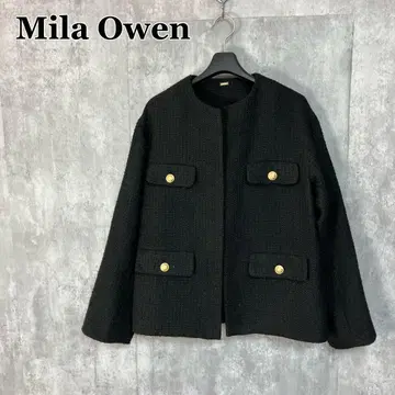 Mila Owen 플랩 디자인 숏 트위드 자켓 0