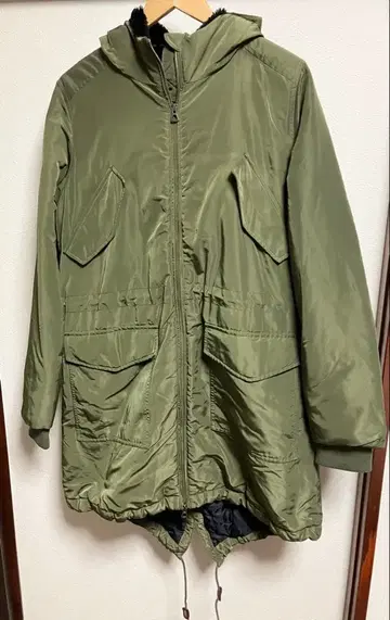 90~00S GAP 후드 부착 모즈 코트 올리브