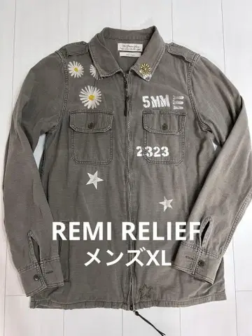 레미 릴리프 자수 밀리터리 셔츠 남성용 XL REMI RELIEF