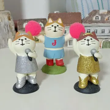 콘콘블 고양이 치어리더 쇼와 아이돌 가수 피규어 3체 세트