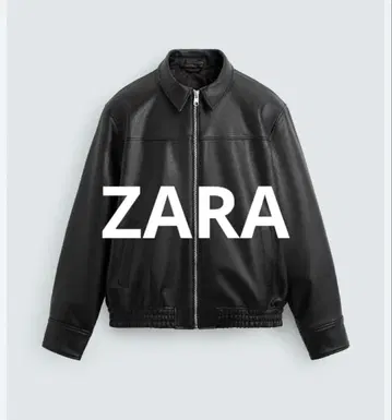 즉시 완판 ZARA 인조 가죽 봄버 자켓 / 블랙 / US L 표기