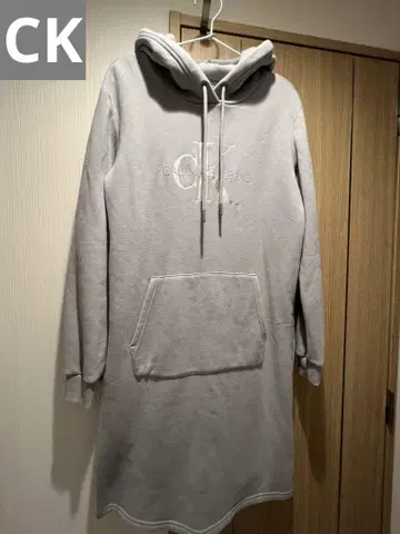캘빈클라인 CK 후드 부착 롱 후드티 속기모 따뜻한