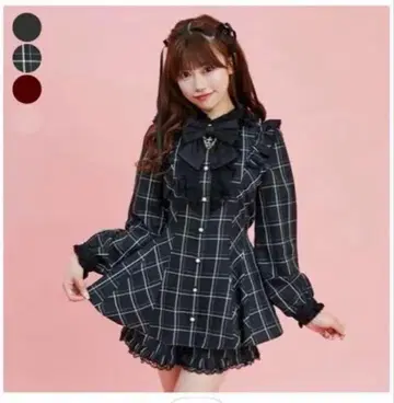 [ 완판템 ] 시크릿 허니 체크 무늬 셋업 블랙