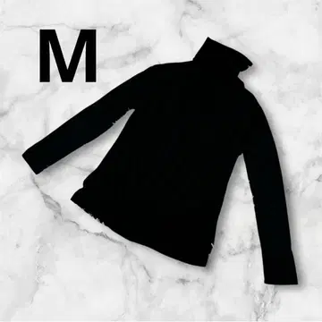 여성용 터틀넥 프리 티셔츠 M 블랙