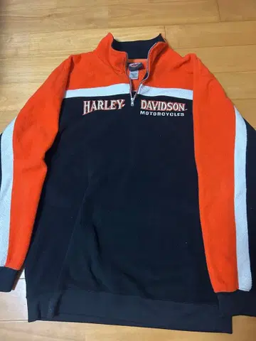 Harley Davidson 집업 후드티 오렌지/블랙