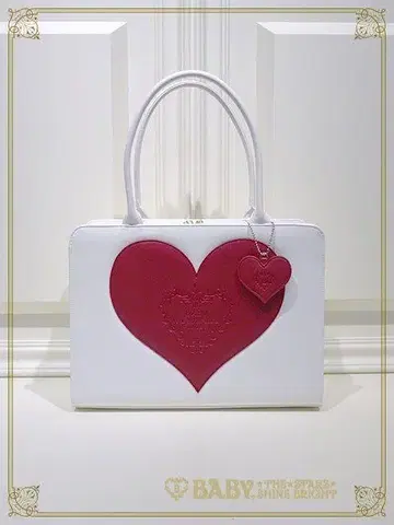 LOVE HEART BAG 오프화이트 x 크림슨