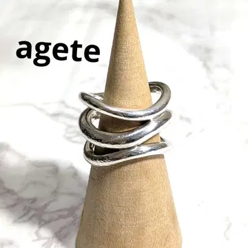 아각 agete 실버 은제 크로스 와이드 반지
