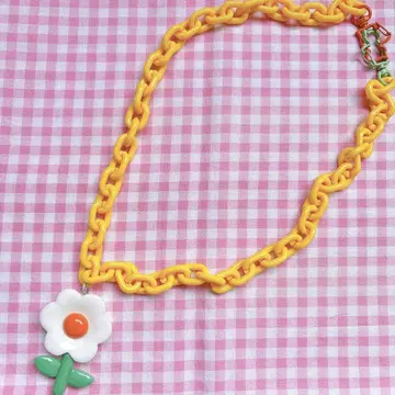 목걸이 necklace 리메이크 리메이크 목걸이 꽃무늬 컬러풀 화려한
