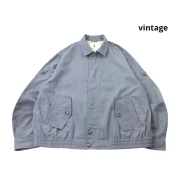 90s 빈티지 셔츠 블루종 얇은 소재 옅은 블루 계열 L