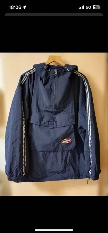 아바클로 90s 아노락 후드티 나일론 네이비