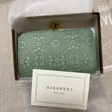 HIRAMEKI. 꽃무늬 코인 케이스 그린