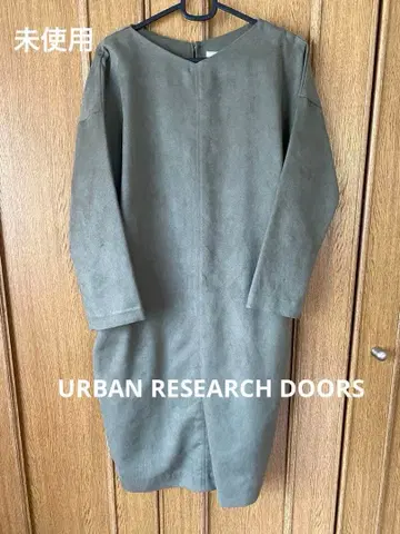 URBAN RESEARCH DOORS 스웨이드 느낌 V넥 원피스