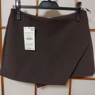 ZARA 랩 스타일 스코트 L 사이즈 브라운