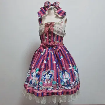 BABY Bichon Cirque 패턴 오버롤 스커트 I