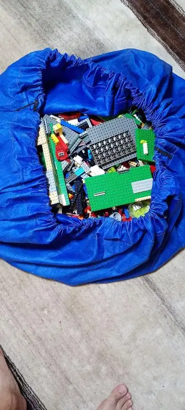 레고 블록 세트 7.5kg 파란색 수납 봉투 포함