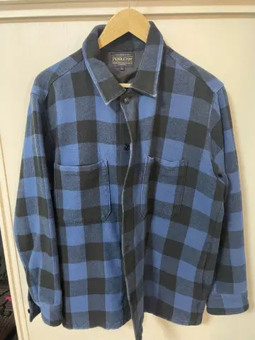 Pendleton 파랑 블랙 체크 플란넬 셔츠 L 사이즈