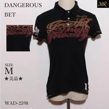 새상품급 DANGEROUS BET 상의 피케 셔츠 반팔 로고 프린트