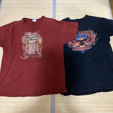 HARLEY-DAVIDSON 레드 블랙 T셔츠 XL 사이즈 레어