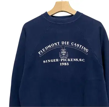 USA 래글런 슬리브 크롭 맨투맨 네이비 빈티지