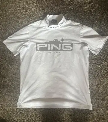 PING 화이트 골프 셔츠 모크넥