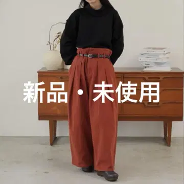 [ 새상품 ] Aphlotus 와이드 배기 팬츠 M 테라코타 아프로타스