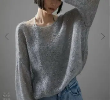 시어 모헤어 스팽글 풀오버
