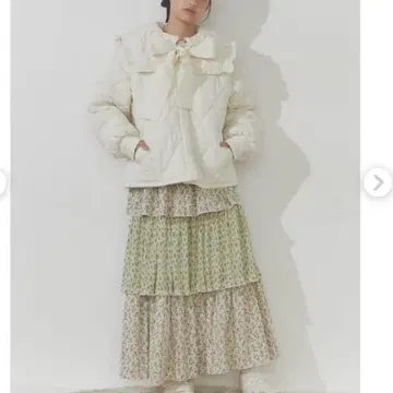 메리제니 퀼트 리본 자켓 퀼팅 코트